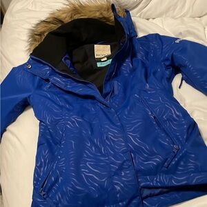 Blue zebra print ROXY snow jacket